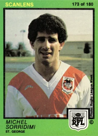 1982 Scanlens Common Card - Base 173 Michel Sorridimi St George Dragons
