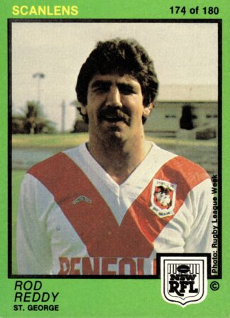 1982 Scanlens Common Card - Base 174 Rod Reddy St George Dragons