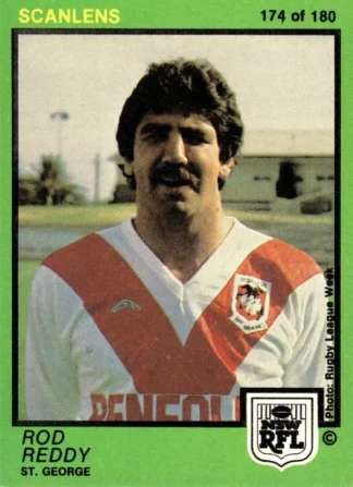 1982 Scanlens Common Card - Base 174 Rod Reddy St George Dragons