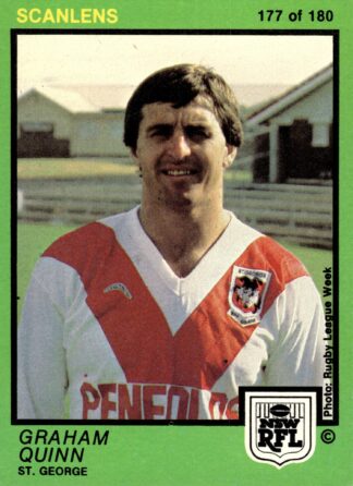 1982 Scanlens Common Card - Base 177 Graham Quinn St George Dragons