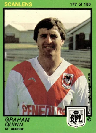1982 Scanlens Common Card - Base 177 Graham Quinn St George Dragons