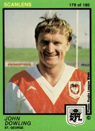 1982 Scanlens Common Card - Base 179 John Dowling St George Dragons