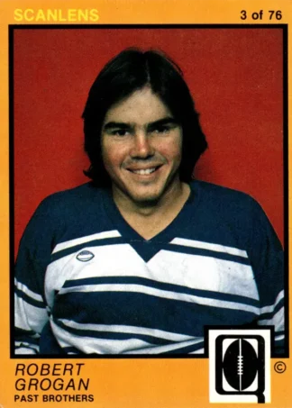 1982 Scanlens QLD Common Card - Base 03 Robert Grogan Past Brothers Leprechauns