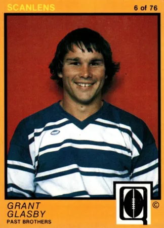 1982 Scanlens QLD Common Card - Base 06 Grant Glasby Past Brothers Leprechauns