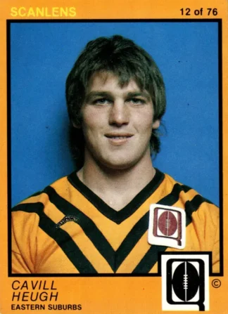1982 Scanlens QLD Common Card - Base 12 Cavill Heugh Eastern Suburbs Tigers