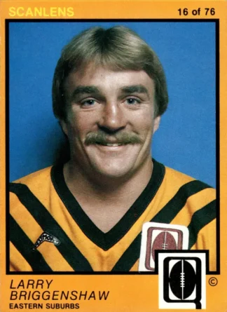 1982 Scanlens QLD Common Card - Base 16 Larry Briggenshaw Eastern Suburbs Tigers