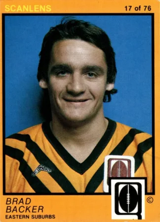 1982 Scanlens QLD Common Card - Base 17 Brad Backer Eastern Suburbs Tigers