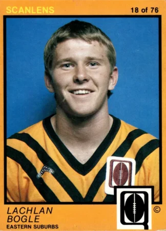 1982 Scanlens QLD Common Card - Base 18 Lachlan Bogle Eastern Suburbs Tigers