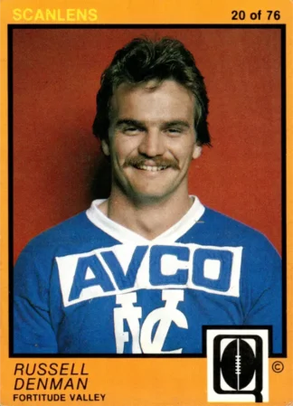 1982 Scanlens QLD Common Card - Base 20 Russell Denman Fortitude Valley Diehards