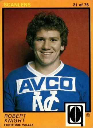 1982 Scanlens QLD Common Card - Base 21 Robert Knight Fortitude Valley Diehards