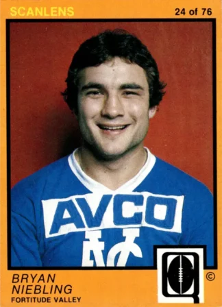 1982 Scanlens QLD Common Card - Base 24 Brian Niebling Fortitude Valley Diehards