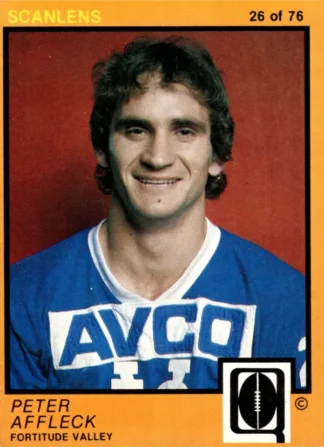 1982 Scanlens QLD Common Card - Base 26 Peter Affleck Fortitude Valley Diehards