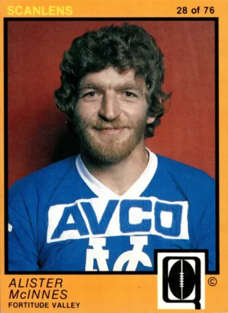 1982 Scanlens QLD Common Card - Base 28 Alister McInnes Fortitude Valley Diehards