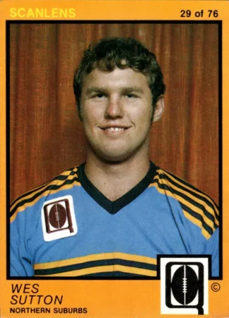 1982 Scanlens QLD Common Card - Base 29 Wes Sutton Northern Suburbs Devils