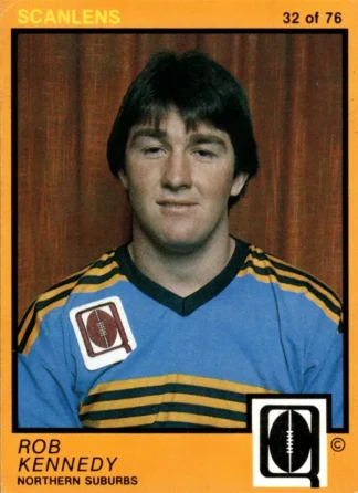 1982 Scanlens QLD Common Card - Base 32 Rob Kennedy Northern Suburbs Devils