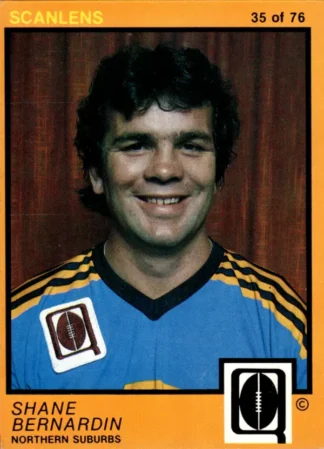 1982 Scanlens QLD Common Card - Base 35 Shane Bernardin Northern Suburbs Devils