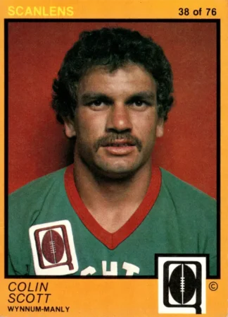 1982 Scanlens QLD Common Card - Base 38 Colin Scott Wynnum Manly Seagulls