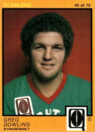 1982 Scanlens QLD Common Card - Base 40 Greg Dowling Wynnum Manly Seagulls