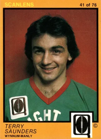 1982 Scanlens QLD Common Card - Base 41 Terry Saunders Wynnum Manly Seagulls
