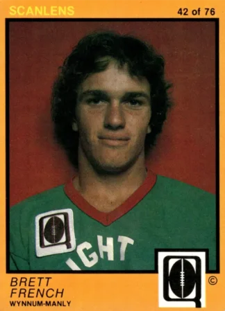 1982 Scanlens QLD Common Card - Base 42 Brett French Wynnum Manly Seagulls