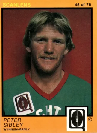 1982 Scanlens QLD Common Card - Base 45 Peter Sibley Wynnum Manly Seagulls