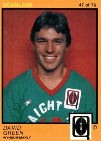 1982 Scanlens QLD Common Card - Base 47 David Green Wynnum Manly Seagulls
