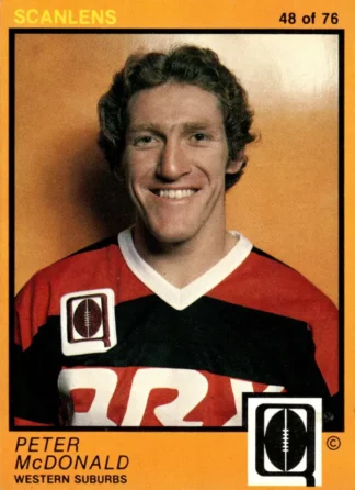 1982 Scanlens QLD Common Card - Base 48 Peter McDonald Western Suburbs Panthers