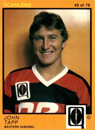 1982 Scanlens QLD Common Card - Base 49 John Tapp Western Suburbs Panthers