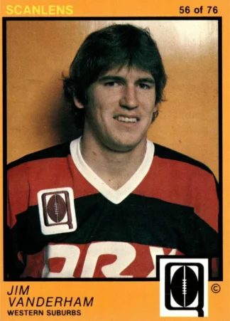 1982 Scanlens QLD Common Card - Base 56 Jim Vanderham Western Suburbs Panthers