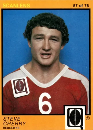 1982 Scanlens QLD Common Card - Base 57 Steve Cherry Redcliffe Dolphins