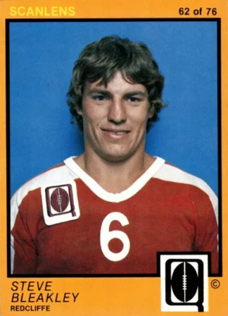 1982 Scanlens QLD Common Card - Base 62 Steve Bleakley Redcliffe Dolphins