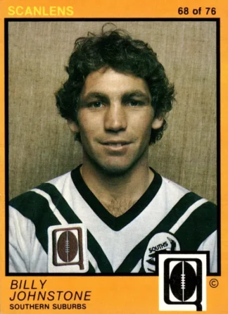 1982 Scanlens QLD Common Card - Base 68 Billy Johnstone Southern Suburbs Magpies