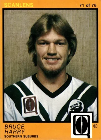 1982 Scanlens QLD Common Card - Base 71 Bruce Harry Southern Suburbs Magpies