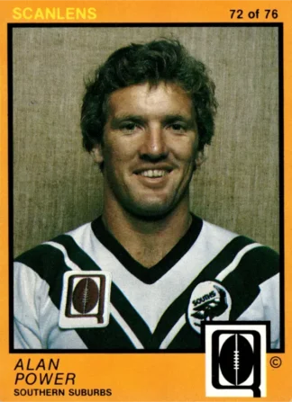 1982 Scanlens QLD Common Card - Base 72 Alan Power Southern Suburbs Magpies