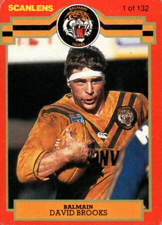 1986 Scanlens Common Card - Base 001 David Brooks Balmain Tigers