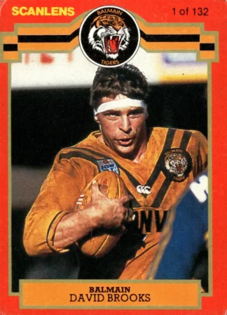 1986 Scanlens Common Card - Base 001 David Brooks Balmain Tigers
