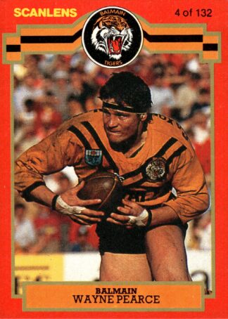 1986 Scanlens Common Card - Base 004 Wayne Pearce Balmain Tigers