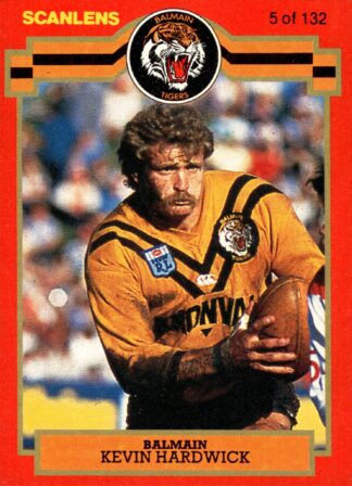 1986 Scanlens Common Card - Base 005 Kevin Hardwick Balmain Tigers