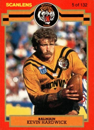 1986 Scanlens Common Card - Base 005 Kevin Hardwick Balmain Tigers