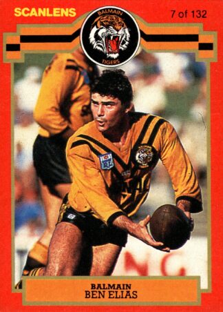 1986 Scanlens Common Card - Base 007 Ben Elias Balmain Tigers