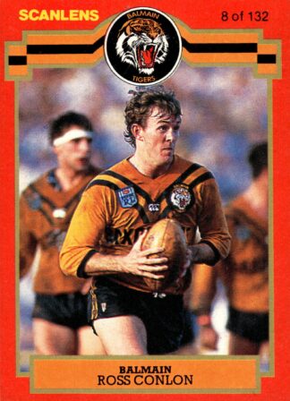 1986 Scanlens Common Card - Base 008 Ross Conlon Balmain Tigers