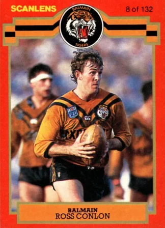 1986 Scanlens Common Card - Base 008 Ross Conlon Balmain Tigers