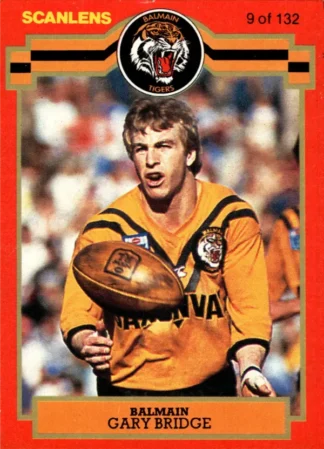 1986 Scanlens Common Card - Base 009 Gary Bridge Balmain Tigers