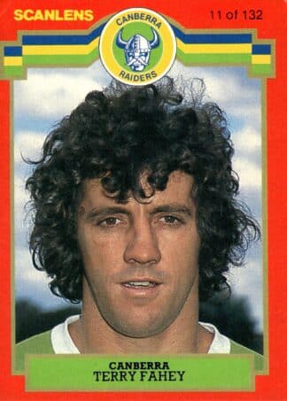 1986 Scanlens Common Card - Base 011 Terry Fahey Canberra Raiders