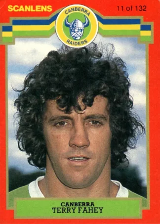 1986 Scanlens Common Card - Base 011 Terry Fahey Canberra Raiders