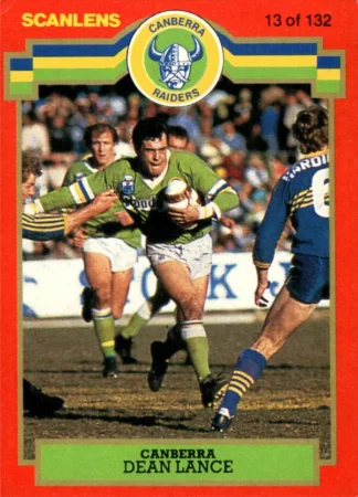 1986 Scanlens Common Card - Base 013 Dean Lance Canberra Raiders