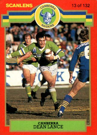 1986 Scanlens Common Card - Base 013 Dean Lance Canberra Raiders