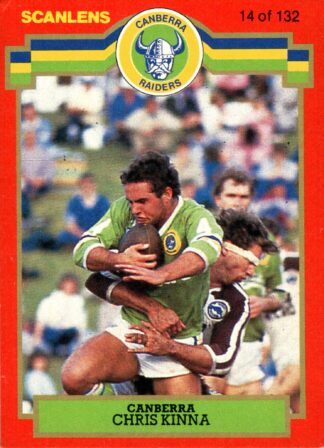 1986 Scanlens Common Card - Base 014 Chris Kinna Canberra Raiders