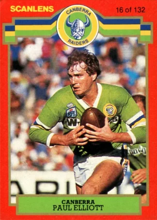 1986 Scanlens Common Card - Base 016 Paul Elliott Canberra Raiders
