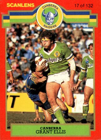 1986 Scanlens Common Card - Base 017 Grant Ellis Canberra Raiders